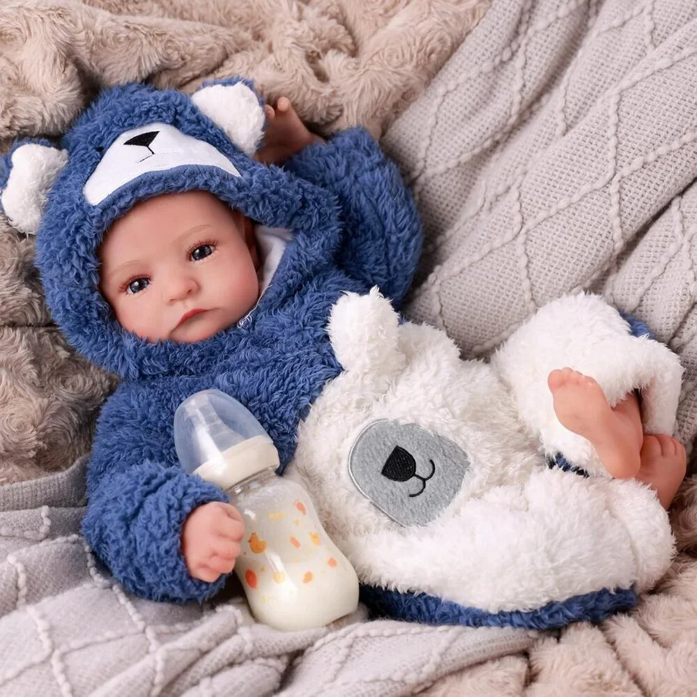 Reborn Baby Dolls Boy Aiden 17 Inch Handmade Realistic Baby Doll Cloth Soft Body